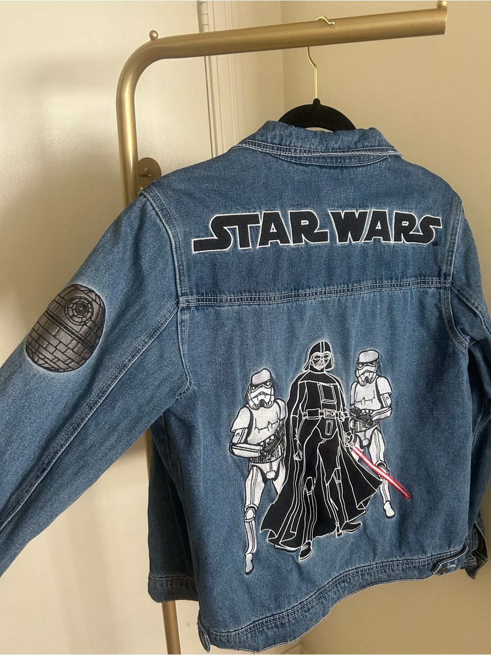 Star Wars Blue Denim Jacket with Black & White Character Graphics